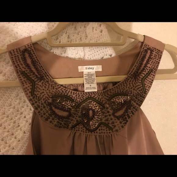 Esley | Nude peach evening dress - Picture 9 of 14